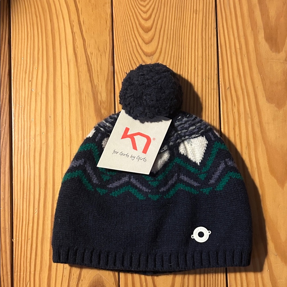 Kari Traa Fleece lined wool hat with Pom